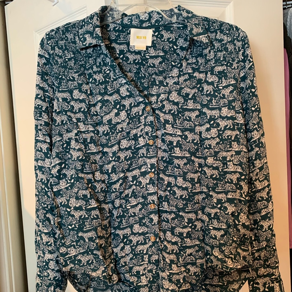 Anthropologie Maeve Tiger Blouse